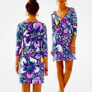 Lilly Pulitzer Palmetto Dress Catwalkin Print Sz Small Preppy Tropical Coastal